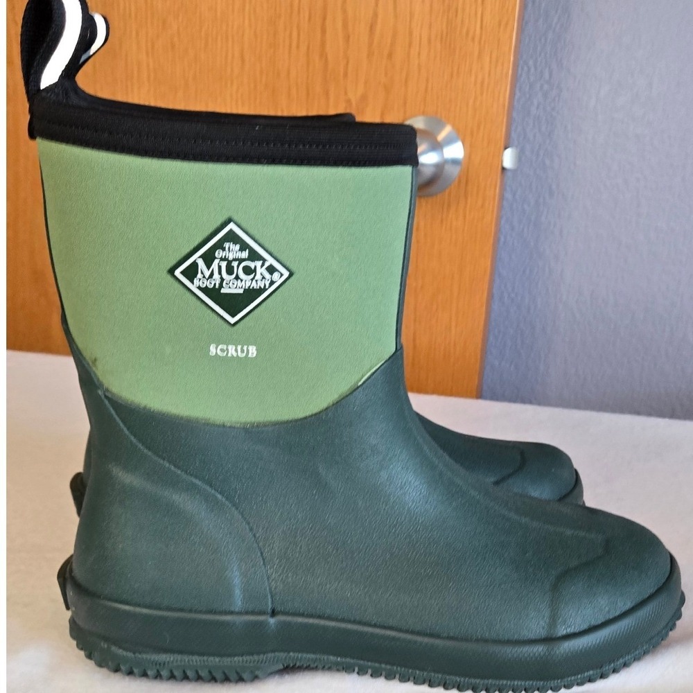 Muck Boot Company Scrub Green Waterproof Rubber Neoprene Work Boots Mens 8 Wmn 9